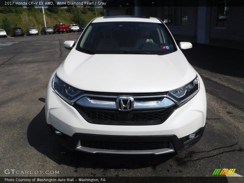 White Diamond Pearl / Gray 2017 Honda CR-V EX AWD