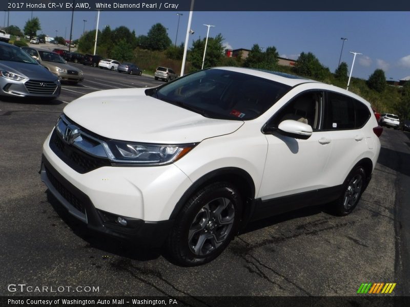 White Diamond Pearl / Gray 2017 Honda CR-V EX AWD