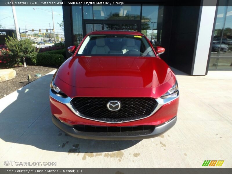 Soul Red Crystal Metallic / Greige 2021 Mazda CX-30 Preferred AWD