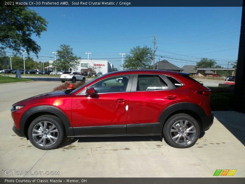 Soul Red Crystal Metallic / Greige 2021 Mazda CX-30 Preferred AWD