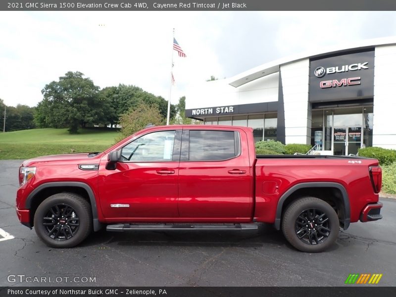 Cayenne Red Tintcoat / Jet Black 2021 GMC Sierra 1500 Elevation Crew Cab 4WD