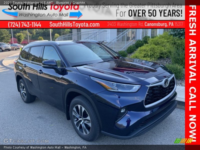 Blueprint / Graphite 2021 Toyota Highlander XLE AWD