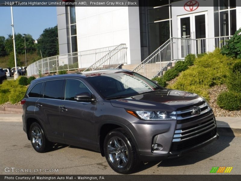 Predawn Gray Mica / Black 2019 Toyota Highlander Limited Platinum AWD