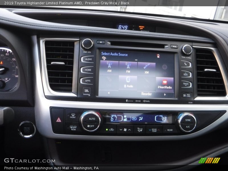 Predawn Gray Mica / Black 2019 Toyota Highlander Limited Platinum AWD
