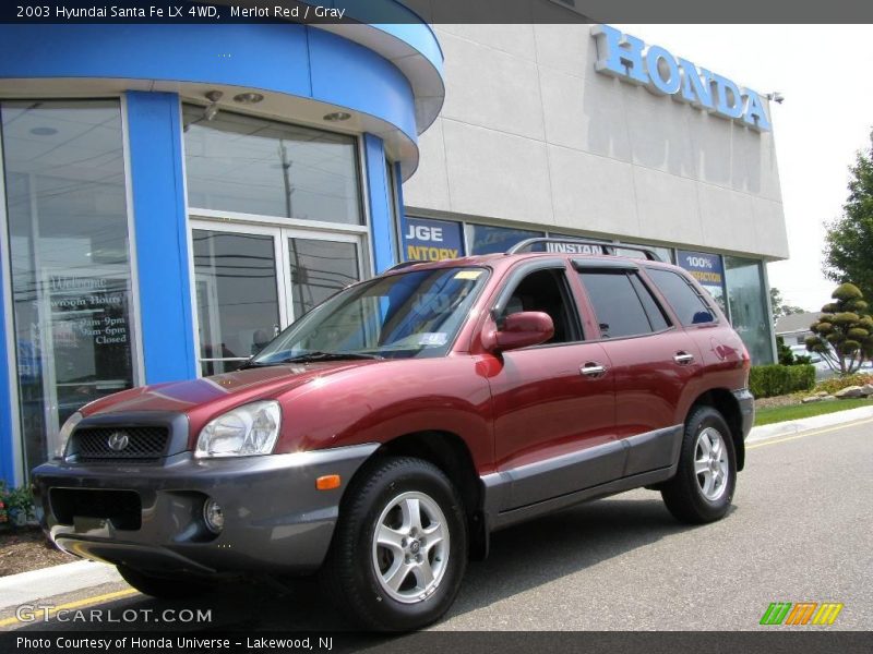 Merlot Red / Gray 2003 Hyundai Santa Fe LX 4WD