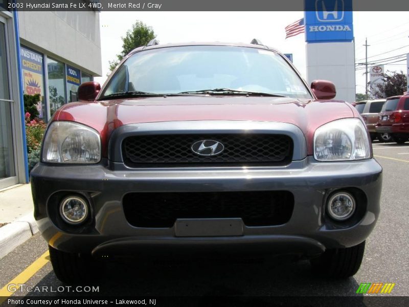 Merlot Red / Gray 2003 Hyundai Santa Fe LX 4WD