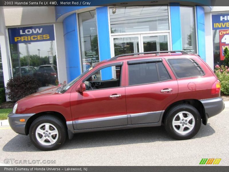 Merlot Red / Gray 2003 Hyundai Santa Fe LX 4WD