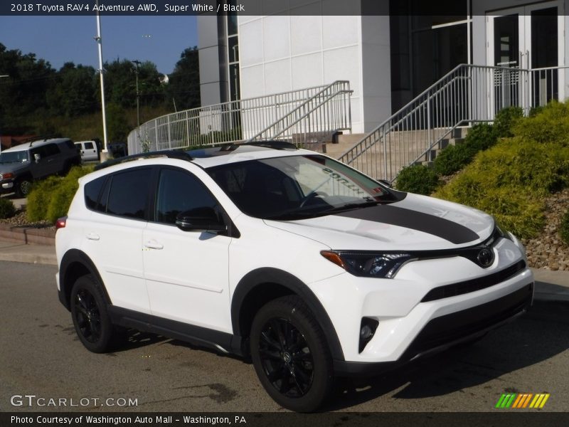 Super White / Black 2018 Toyota RAV4 Adventure AWD