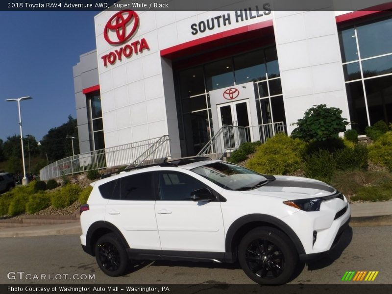 Super White / Black 2018 Toyota RAV4 Adventure AWD
