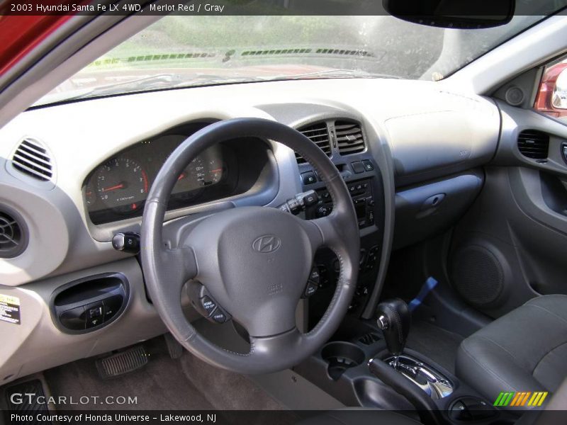 Merlot Red / Gray 2003 Hyundai Santa Fe LX 4WD