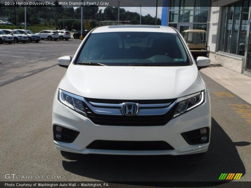 White Diamond Pearl / Gray 2019 Honda Odyssey EX-L