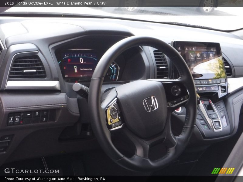 White Diamond Pearl / Gray 2019 Honda Odyssey EX-L