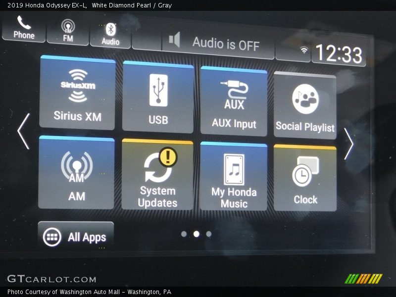 White Diamond Pearl / Gray 2019 Honda Odyssey EX-L