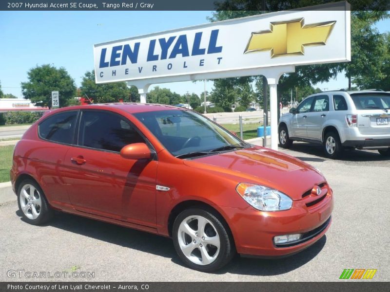 Tango Red / Gray 2007 Hyundai Accent SE Coupe