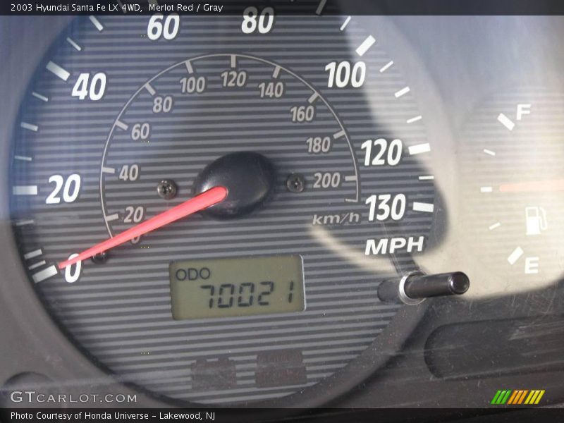 Merlot Red / Gray 2003 Hyundai Santa Fe LX 4WD