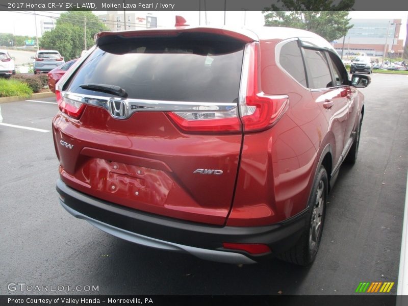 Molten Lava Pearl / Ivory 2017 Honda CR-V EX-L AWD