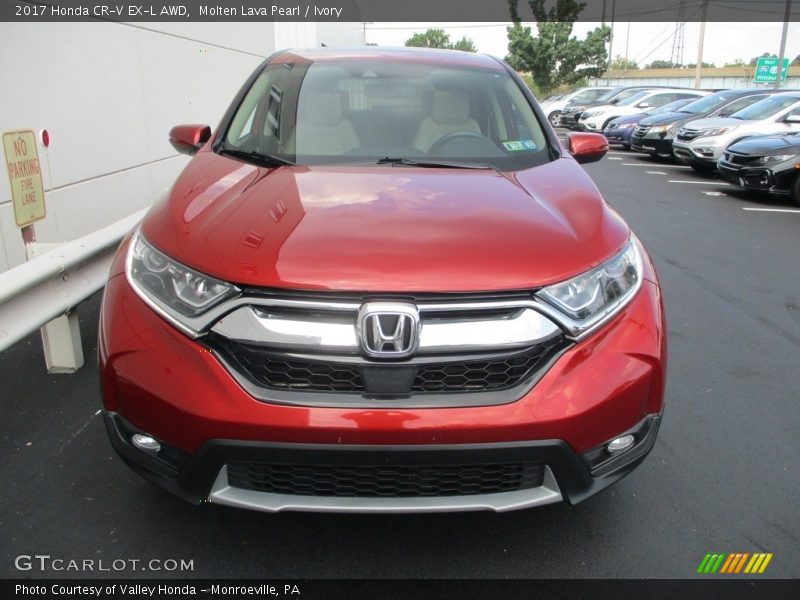 Molten Lava Pearl / Ivory 2017 Honda CR-V EX-L AWD