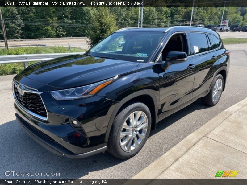 Midnight Black Metallic / Black 2021 Toyota Highlander Hybrid Limited AWD