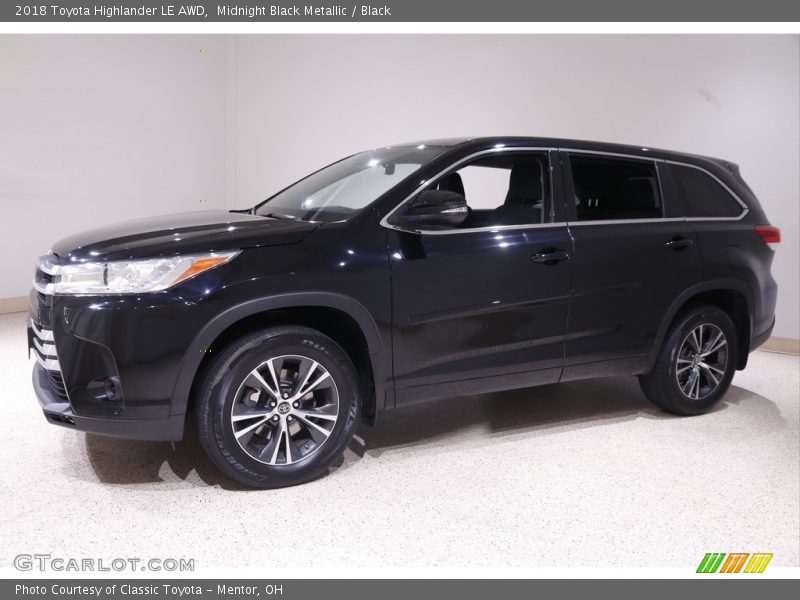 Midnight Black Metallic / Black 2018 Toyota Highlander LE AWD