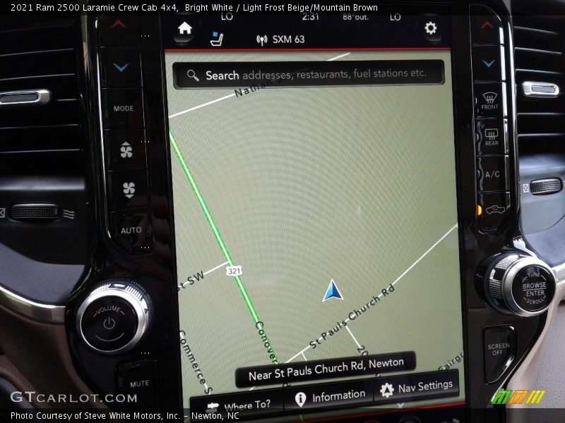 Navigation of 2021 2500 Laramie Crew Cab 4x4