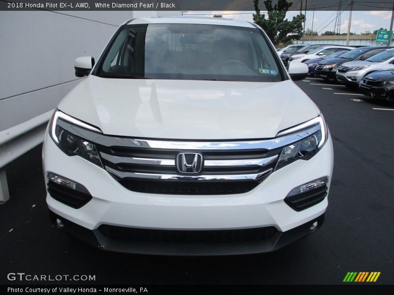 White Diamond Pearl / Black 2018 Honda Pilot EX-L AWD