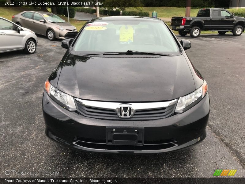 Crystal Black Pearl / Gray 2012 Honda Civic LX Sedan