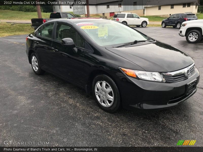 Crystal Black Pearl / Gray 2012 Honda Civic LX Sedan