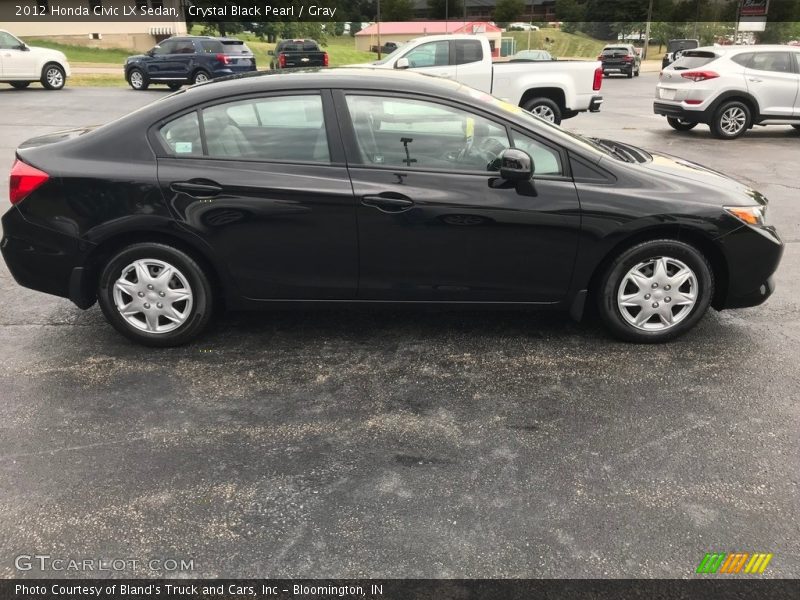 Crystal Black Pearl / Gray 2012 Honda Civic LX Sedan