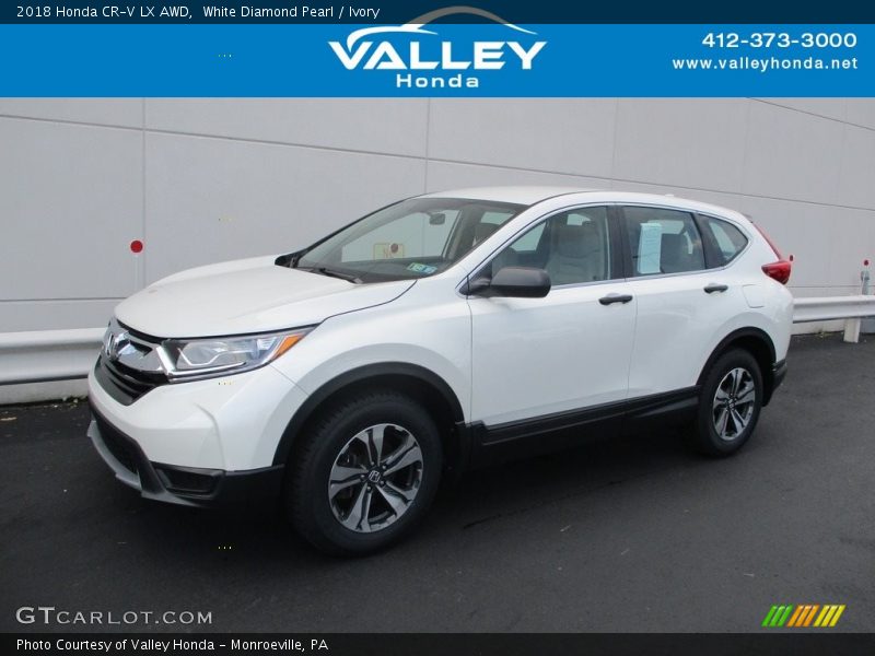 White Diamond Pearl / Ivory 2018 Honda CR-V LX AWD