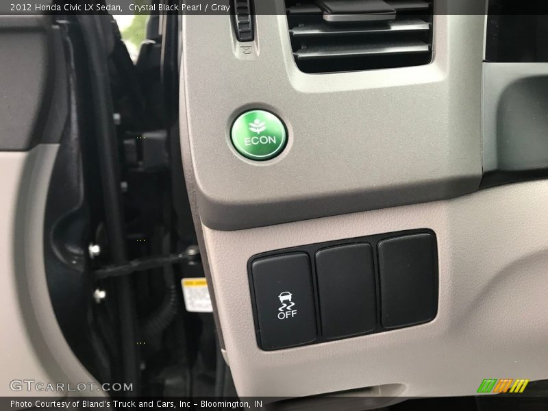 Crystal Black Pearl / Gray 2012 Honda Civic LX Sedan