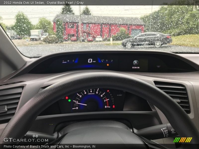 Crystal Black Pearl / Gray 2012 Honda Civic LX Sedan