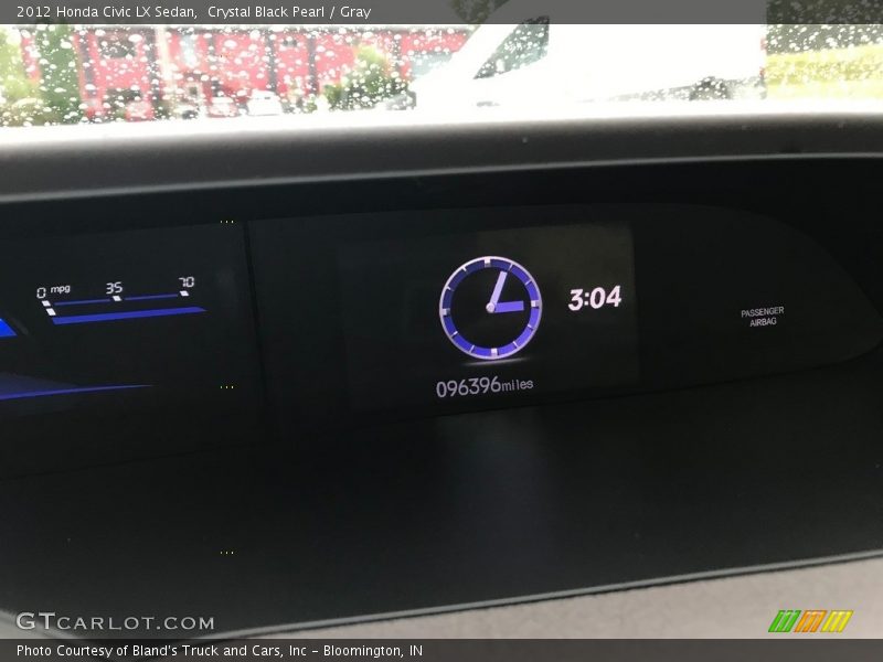 Crystal Black Pearl / Gray 2012 Honda Civic LX Sedan
