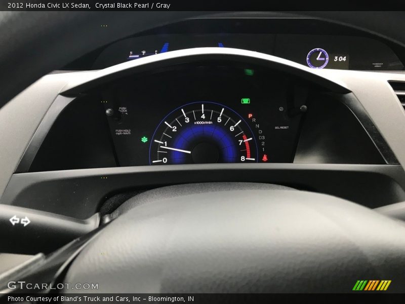 Crystal Black Pearl / Gray 2012 Honda Civic LX Sedan