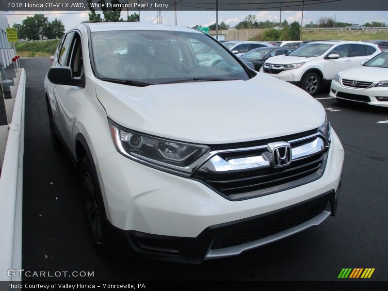 White Diamond Pearl / Ivory 2018 Honda CR-V LX AWD