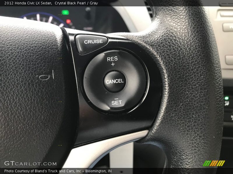 Crystal Black Pearl / Gray 2012 Honda Civic LX Sedan