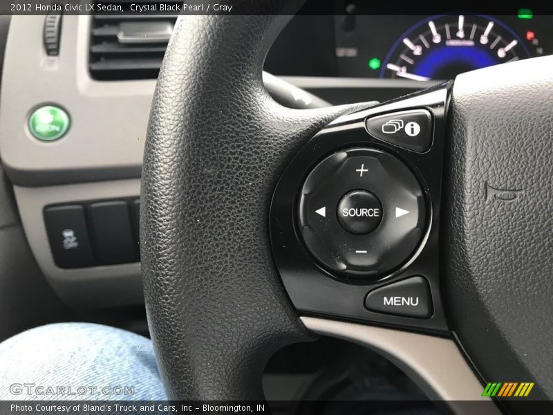 Crystal Black Pearl / Gray 2012 Honda Civic LX Sedan