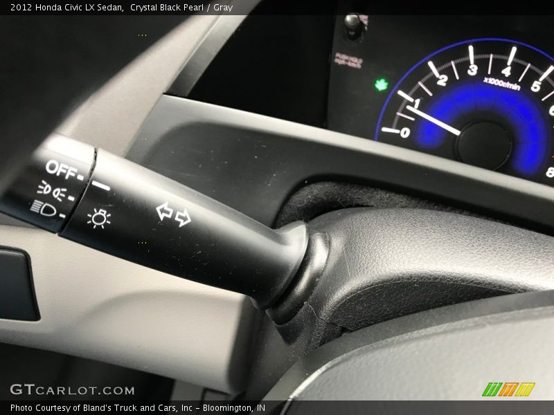 Crystal Black Pearl / Gray 2012 Honda Civic LX Sedan