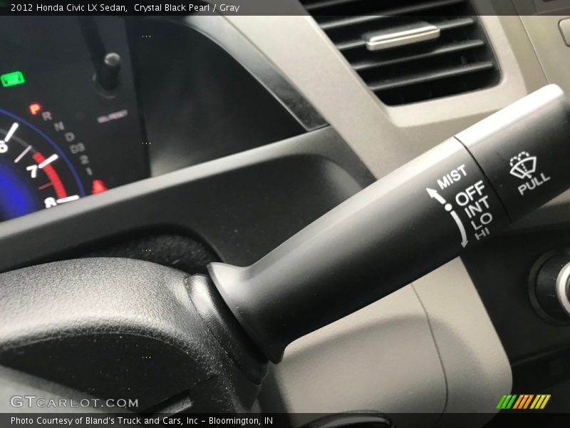 Crystal Black Pearl / Gray 2012 Honda Civic LX Sedan