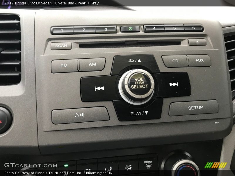 Crystal Black Pearl / Gray 2012 Honda Civic LX Sedan