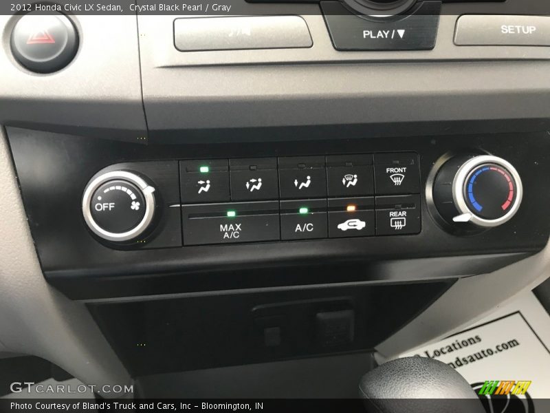 Crystal Black Pearl / Gray 2012 Honda Civic LX Sedan