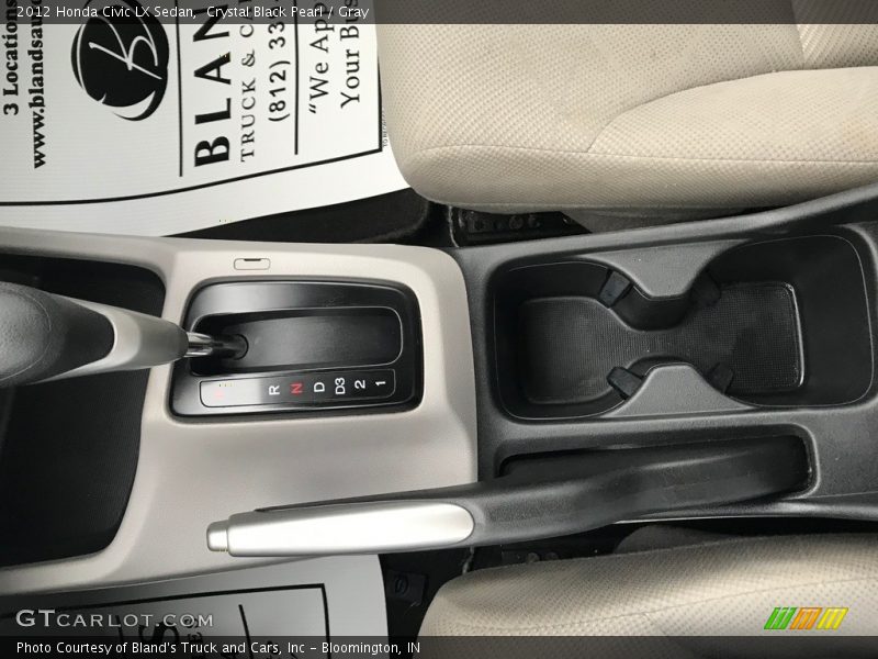 Crystal Black Pearl / Gray 2012 Honda Civic LX Sedan