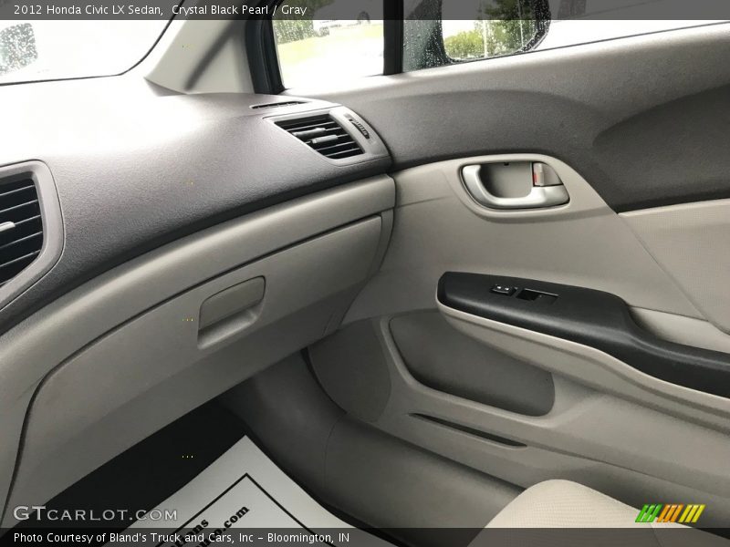 Crystal Black Pearl / Gray 2012 Honda Civic LX Sedan