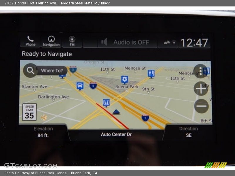 Navigation of 2022 Pilot Touring AWD