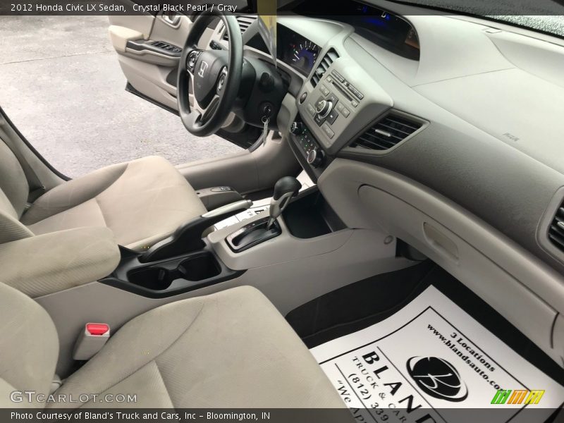 Crystal Black Pearl / Gray 2012 Honda Civic LX Sedan