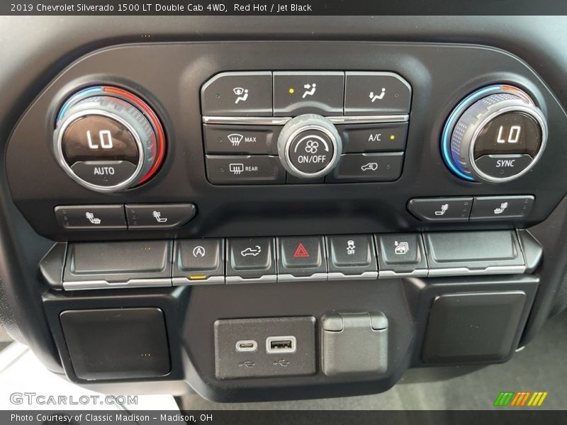 Red Hot / Jet Black 2019 Chevrolet Silverado 1500 LT Double Cab 4WD