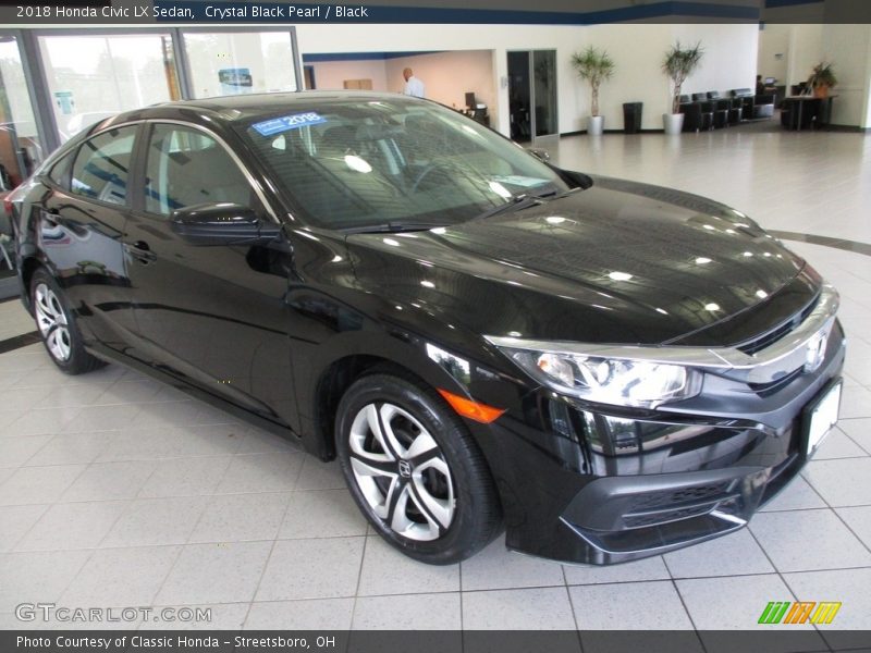 Crystal Black Pearl / Black 2018 Honda Civic LX Sedan