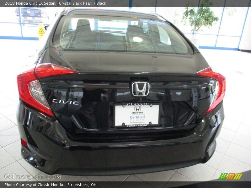Crystal Black Pearl / Black 2018 Honda Civic LX Sedan