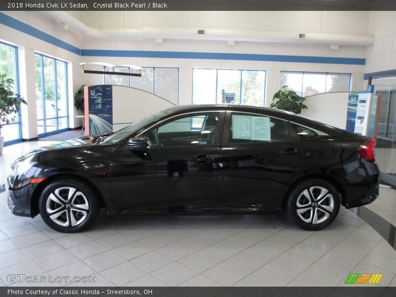 Crystal Black Pearl / Black 2018 Honda Civic LX Sedan