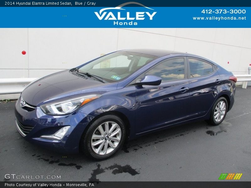 Blue / Gray 2014 Hyundai Elantra Limited Sedan