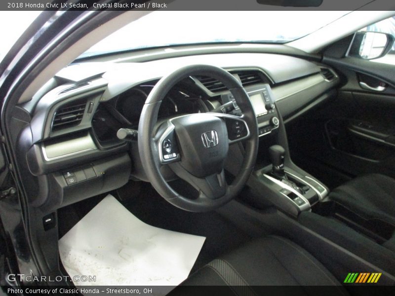 Crystal Black Pearl / Black 2018 Honda Civic LX Sedan